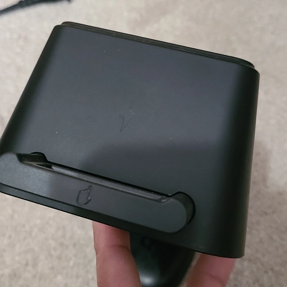 Black LED Clock with Wireless Charger